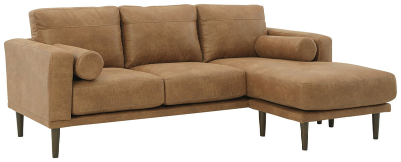 Arroyo Smoke Faux Leather Sofa Chaise