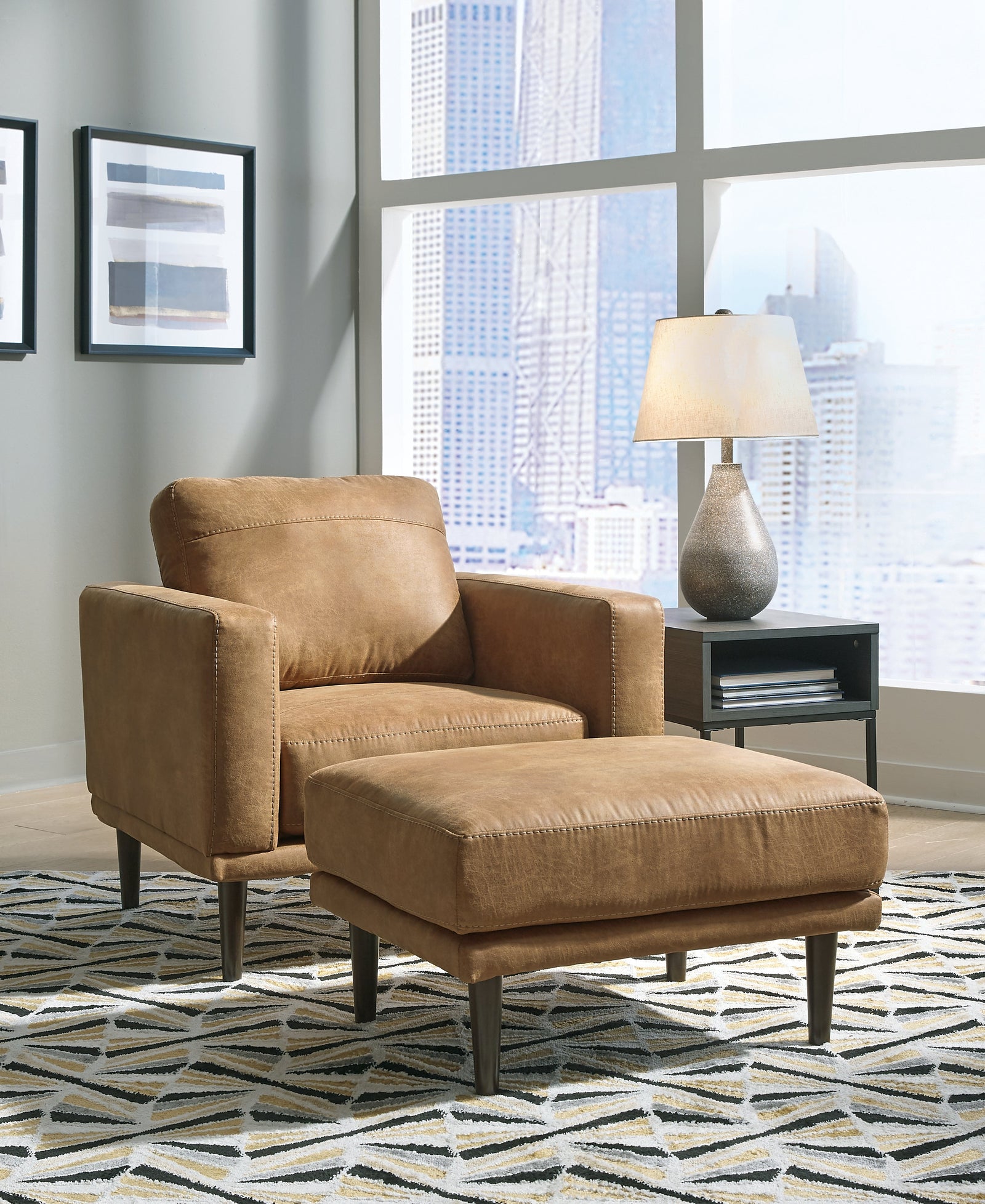 Arroyo Caramel Chair And Ottoman