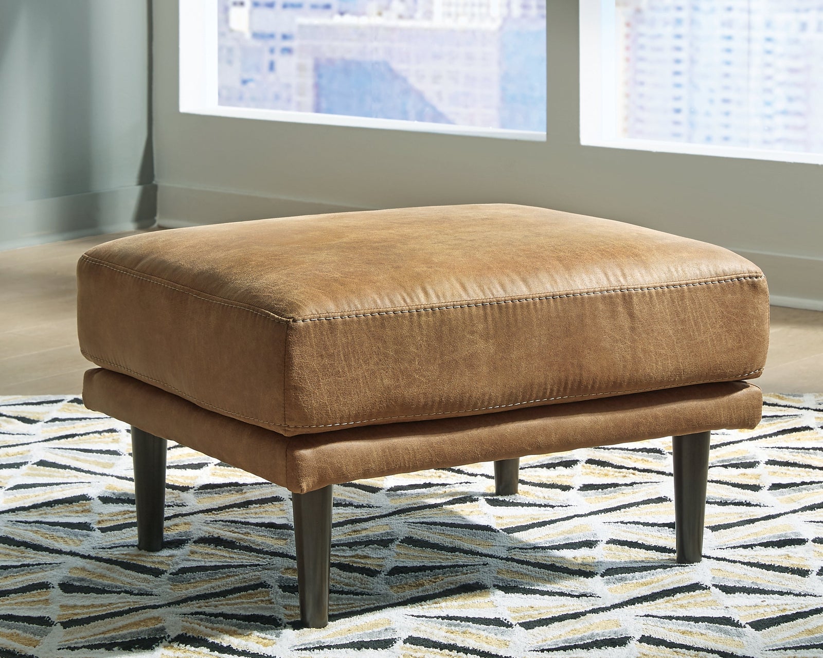 Arroyo Caramel Microfiber Ottoman