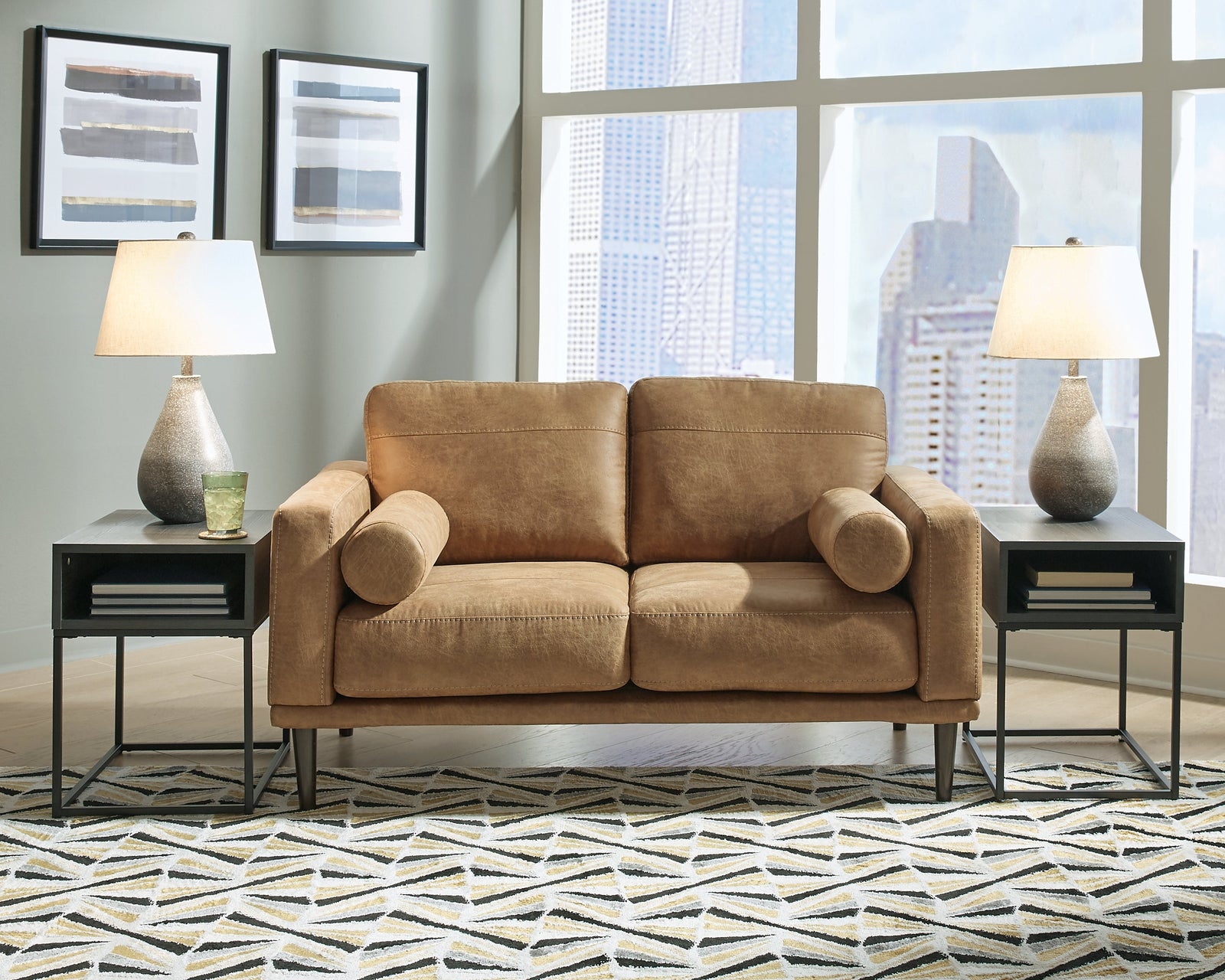 Arroyo Caramel Microfiber Loveseat