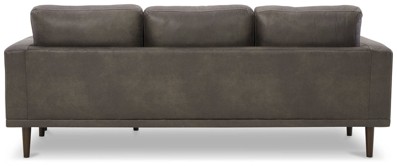 Arroyo Smoke Faux Leather Sofa Chaise