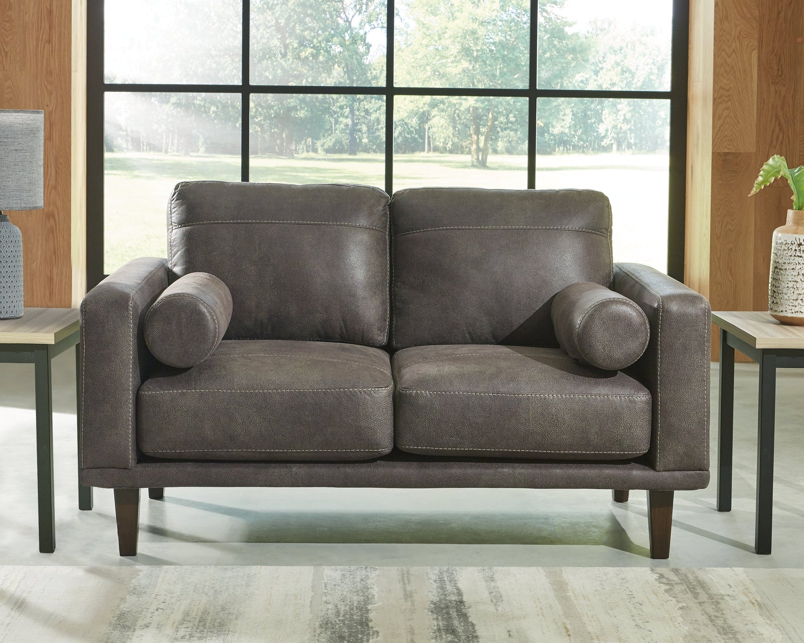 Arroyo Smoke Faux Leather Loveseat