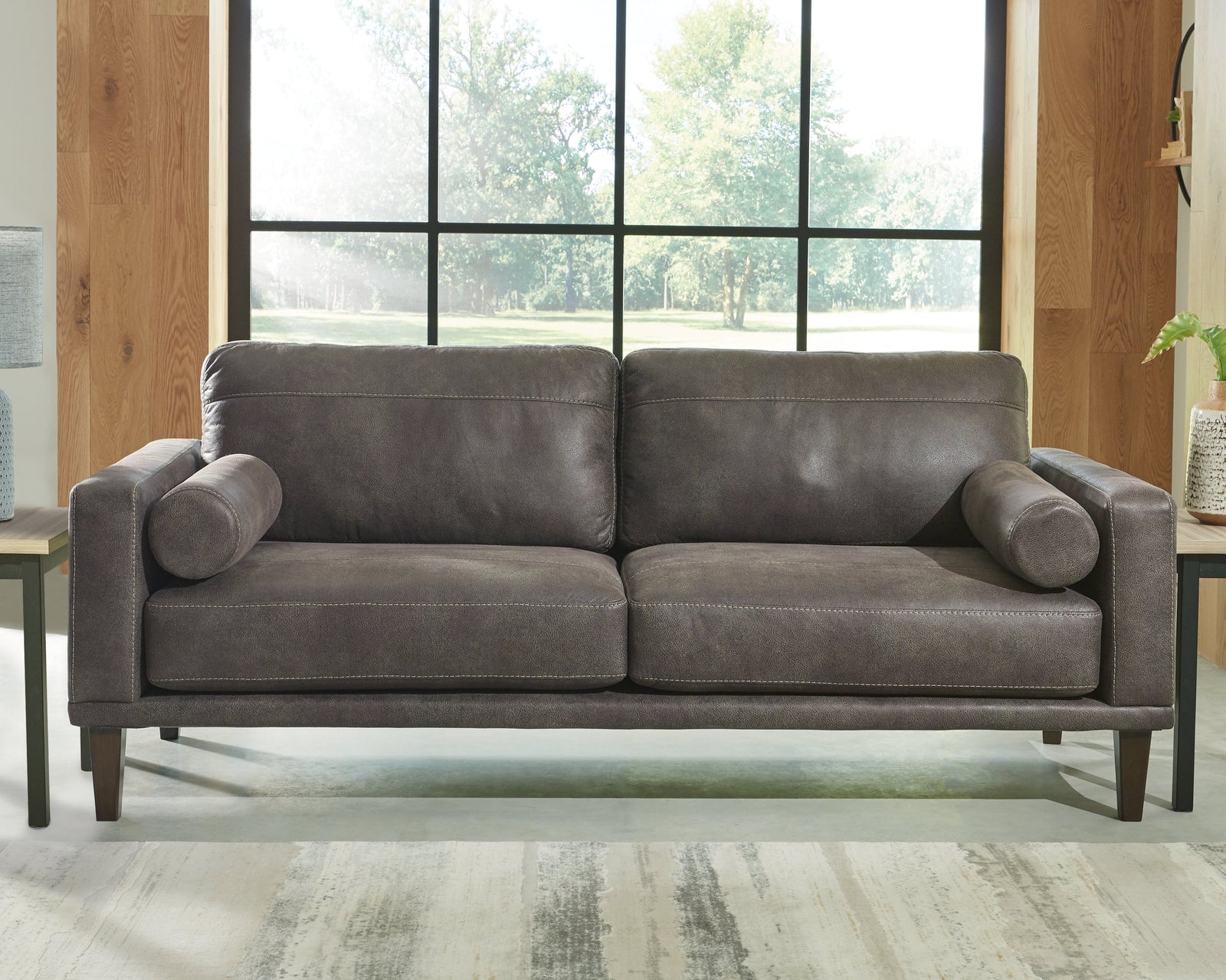 Arroyo Smoke Faux Leather Sofa