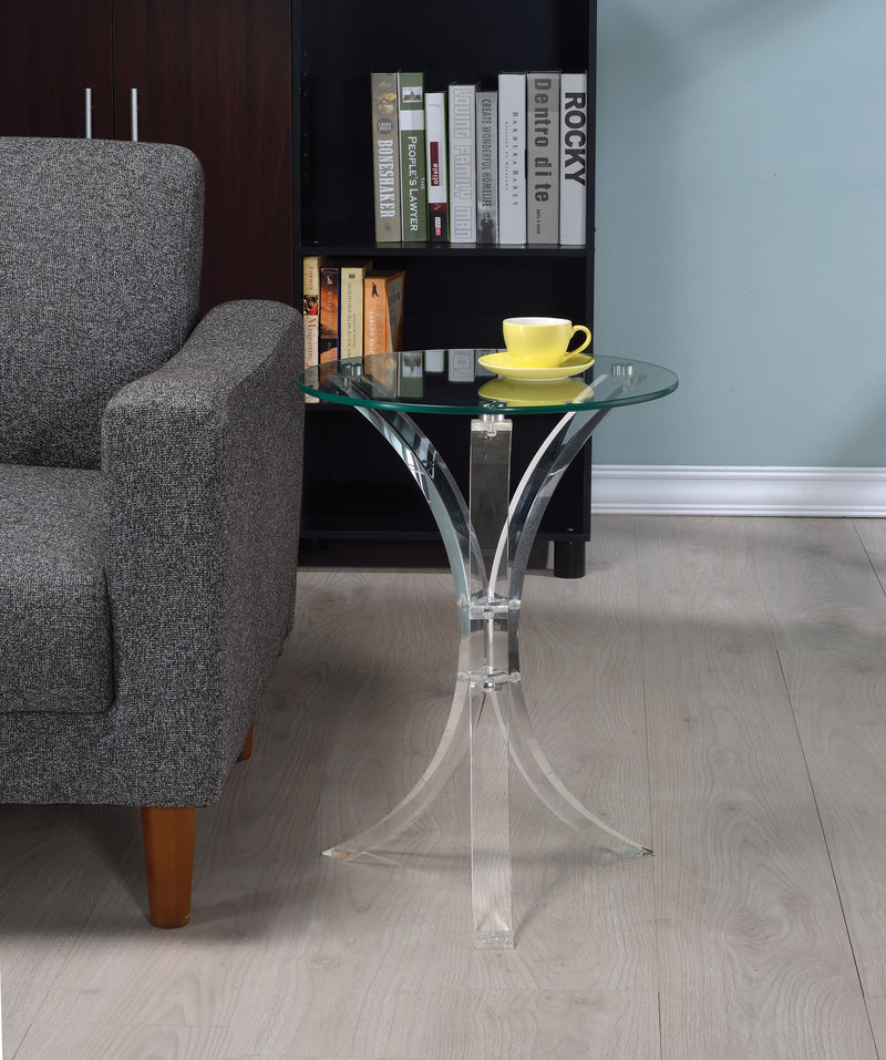 Emmett Round Accent Table Clear