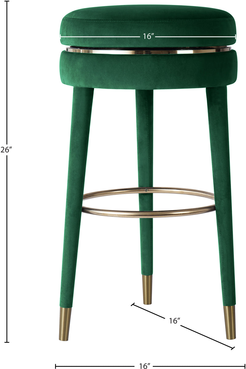 Coral Green Velvet Swivel Counter Stool