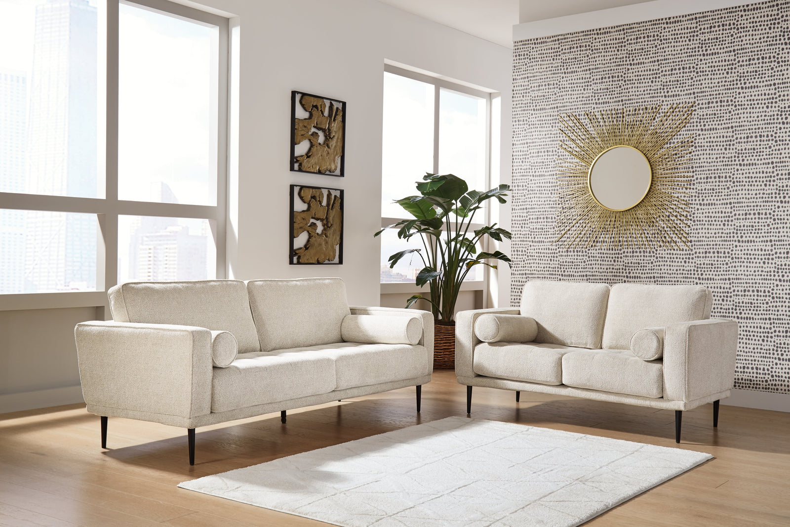 Caladeron Sandstone Sofa And Loveseat