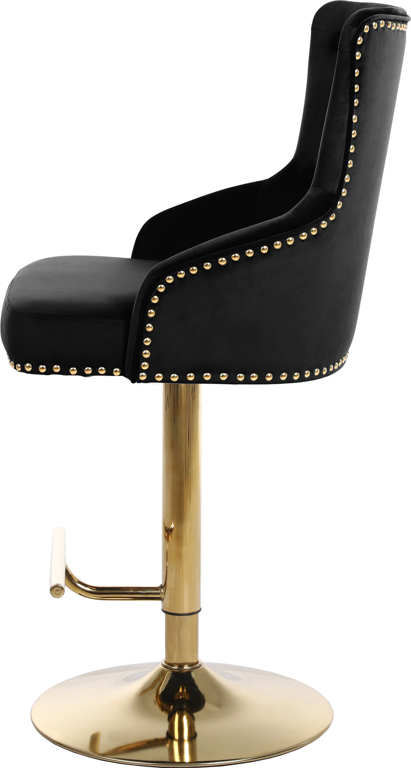 Claude Black Velvet Adjustable Bar | Counter Stool