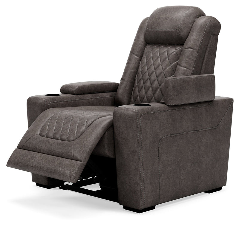 Hyllmont Gray Faux Leather Recliner