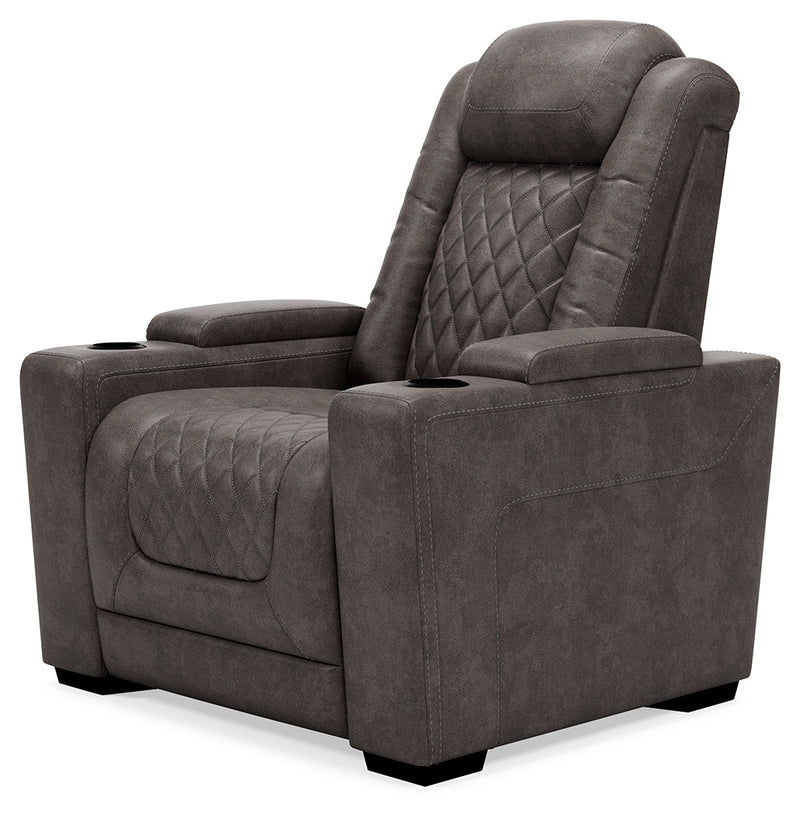 Hyllmont Gray Faux Leather Recliner