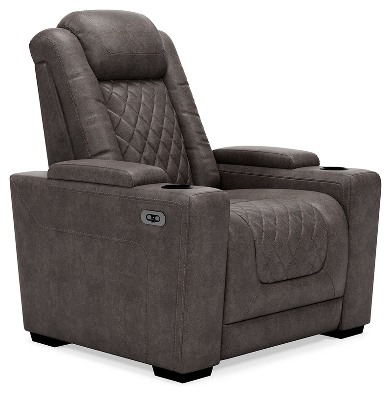 Hyllmont Gray Faux Leather Recliner