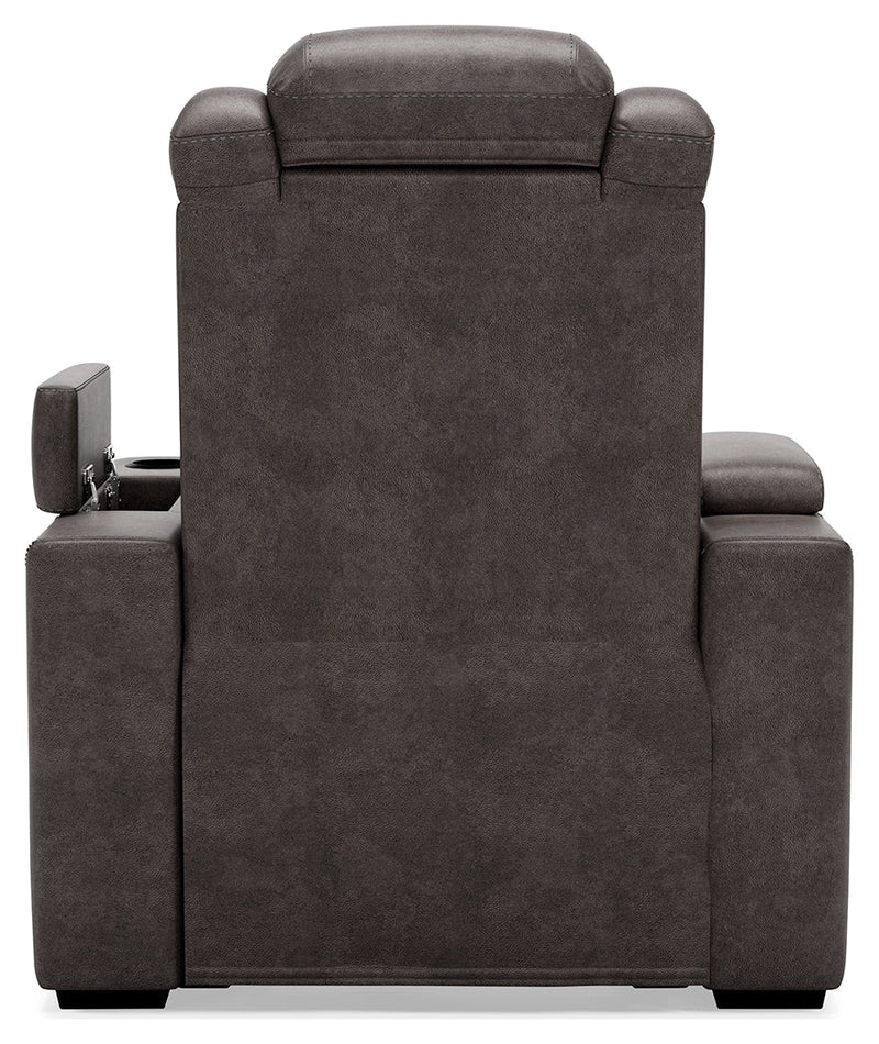 Hyllmont Gray Faux Leather Recliner