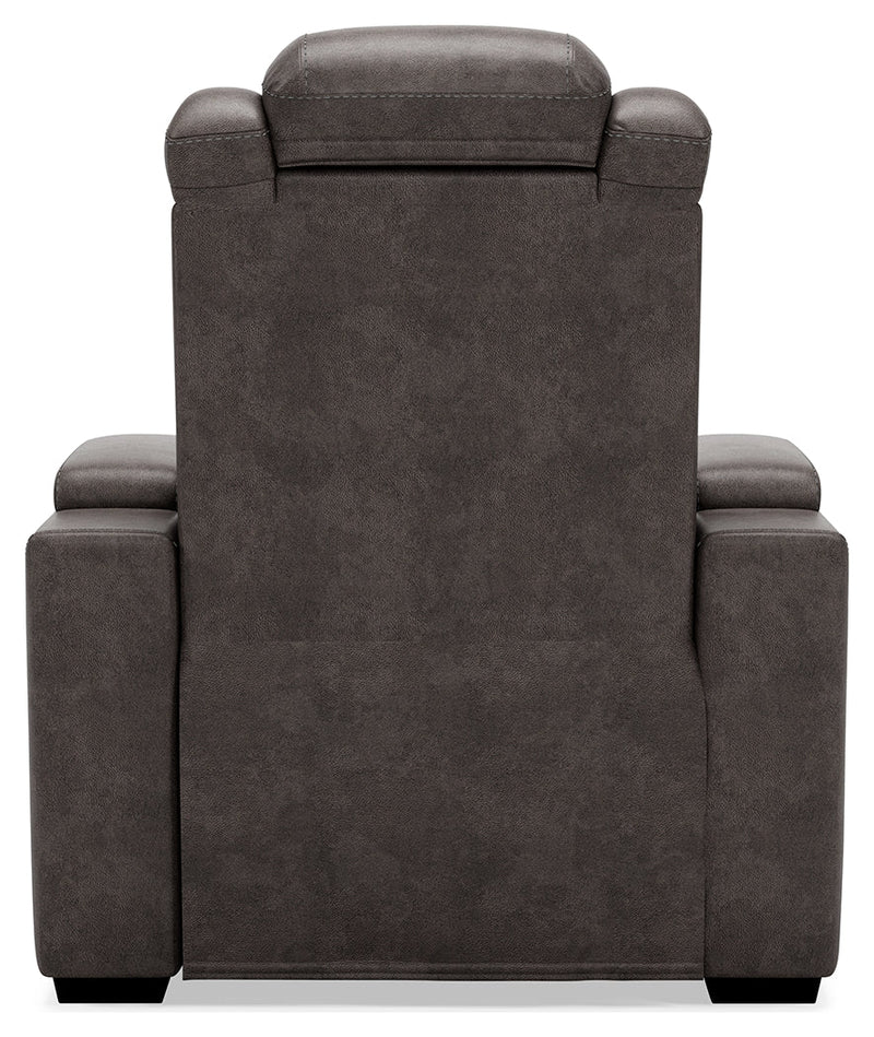 Hyllmont Gray Faux Leather Recliner