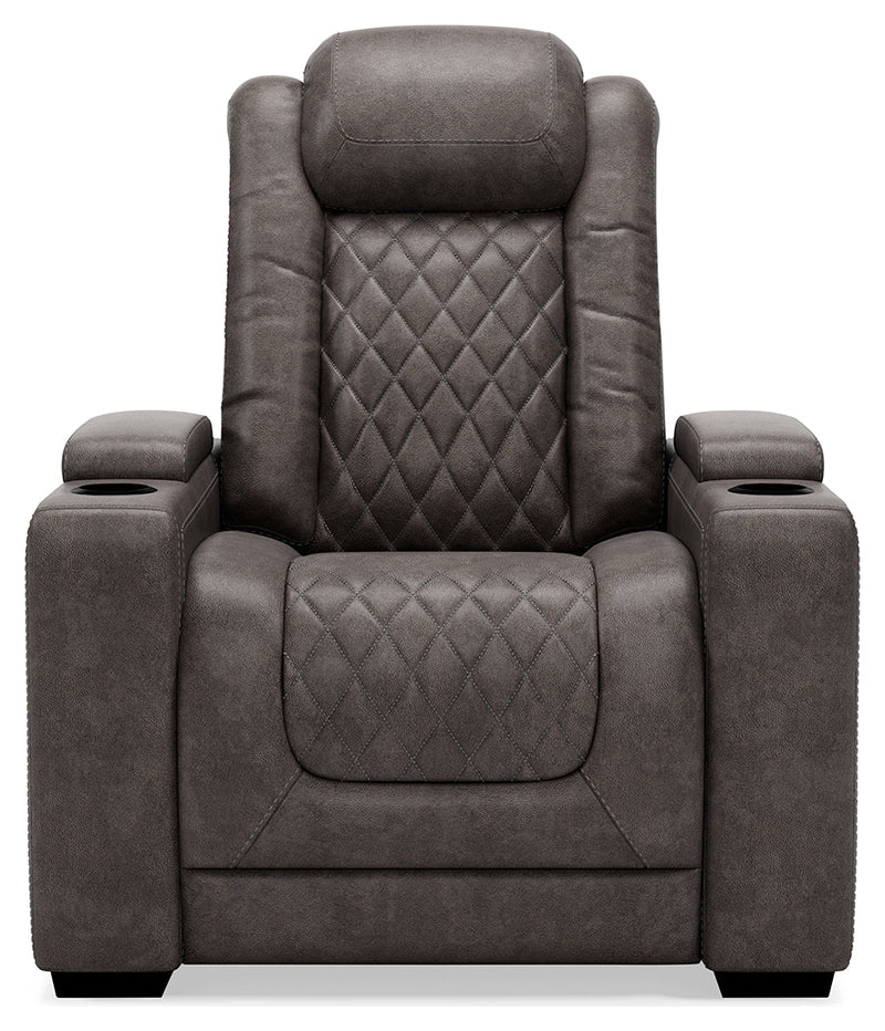 Hyllmont Gray Faux Leather Recliner