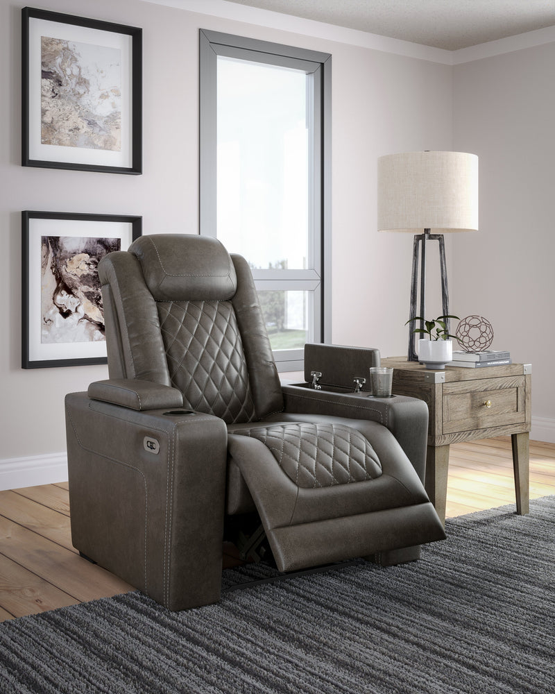 Hyllmont Gray Faux Leather Recliner