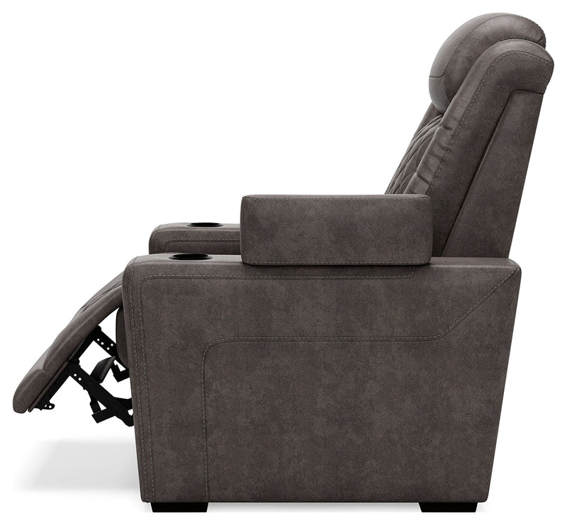 Hyllmont Gray Faux Leather Recliner