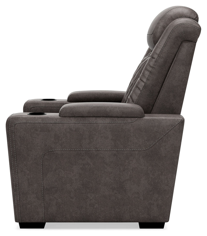 Hyllmont Gray Faux Leather Recliner