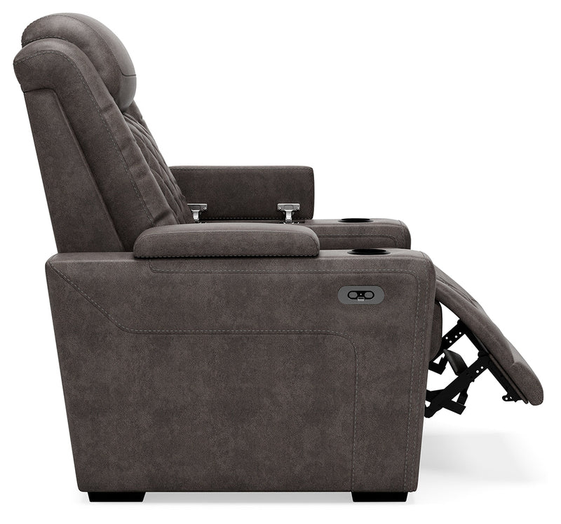 Hyllmont Gray Faux Leather Recliner