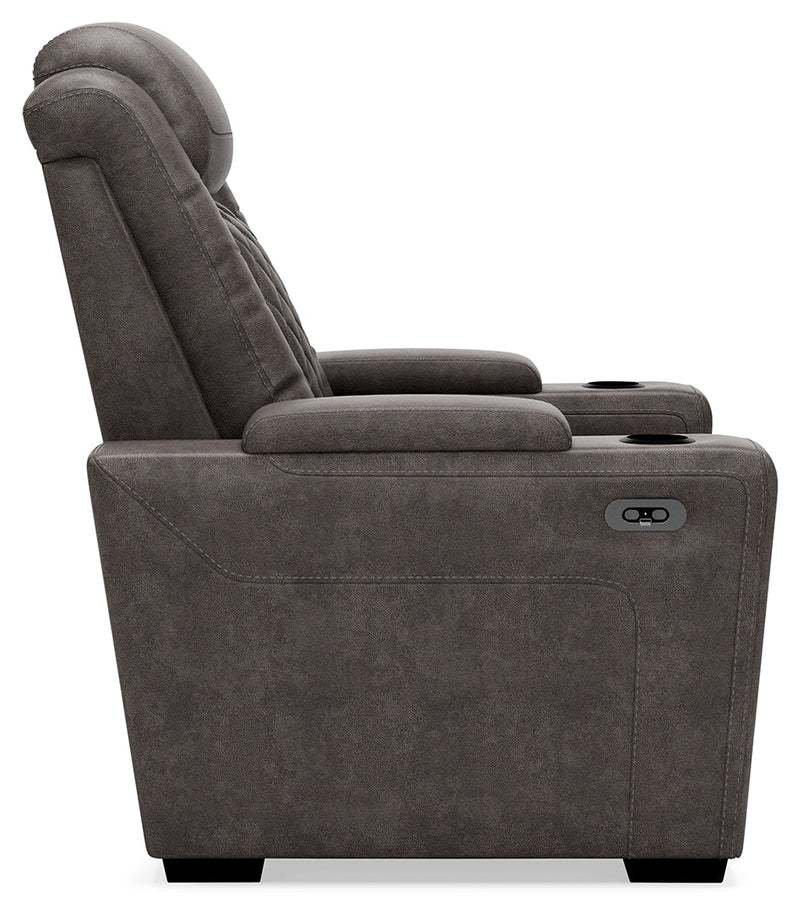 Hyllmont Gray Faux Leather Recliner