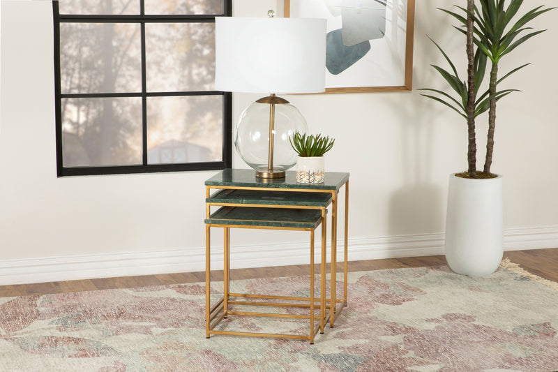 Caine 3 Piece Nesting Table With Marble Top