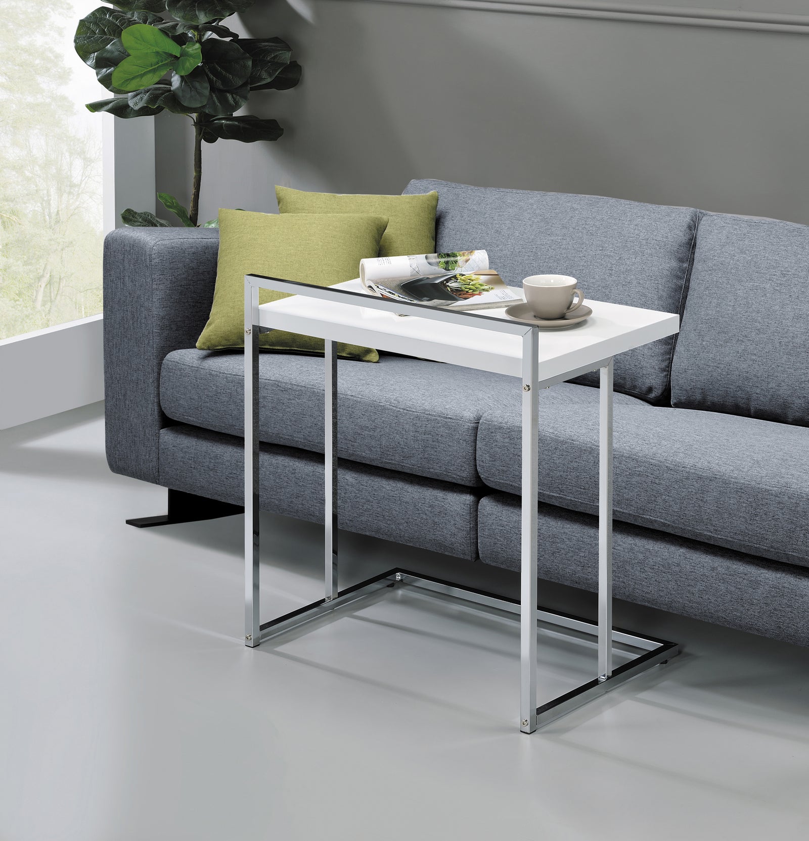 Dani Rectangular Snack Table With Metal Base