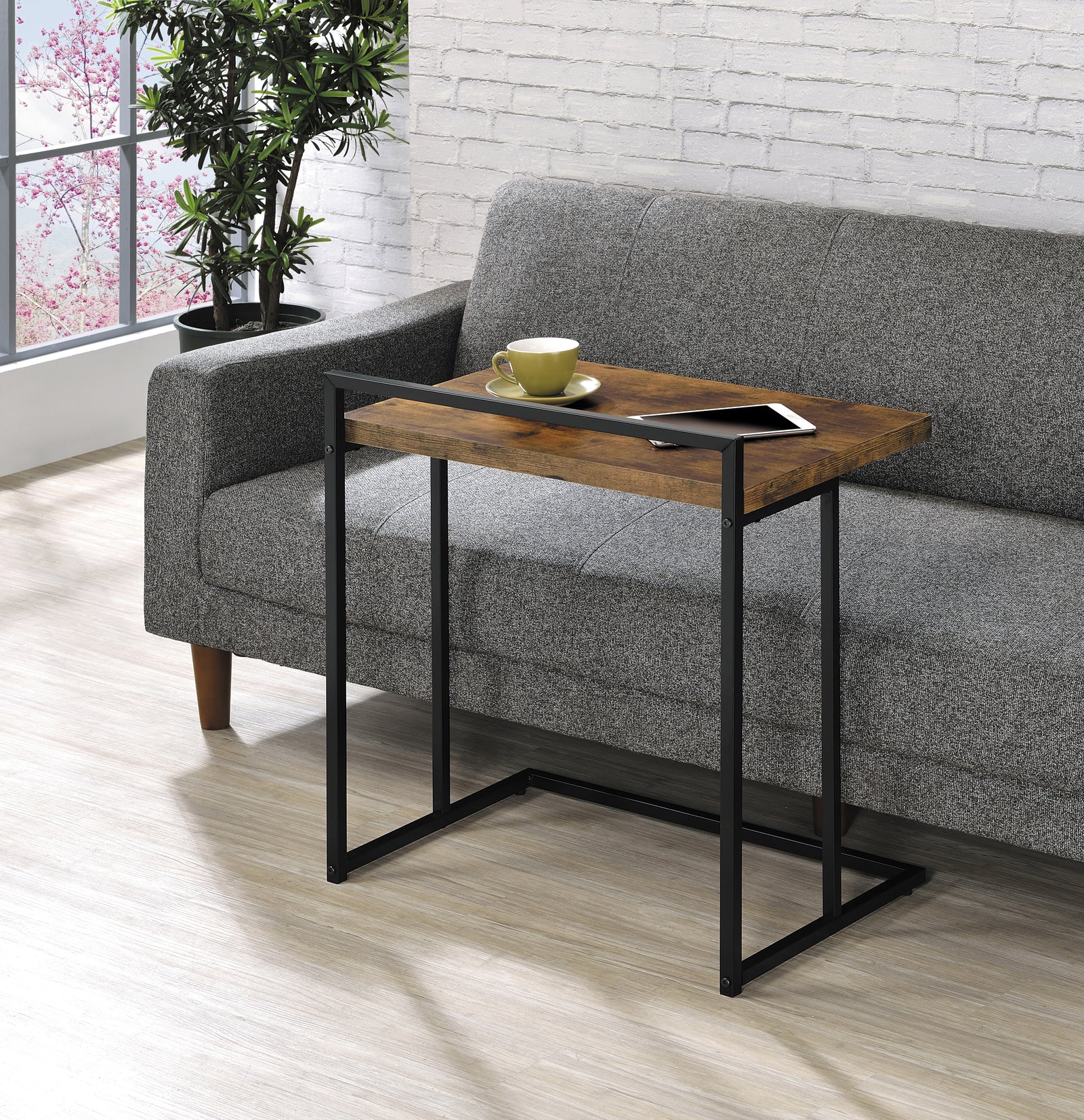 Dani Rectangular Snack Table With Metal Base