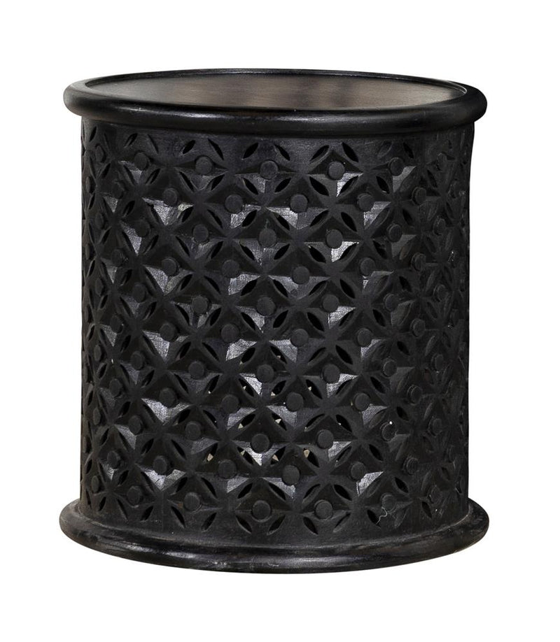 Active Krish 18 inch Round Accent Table Black Stain