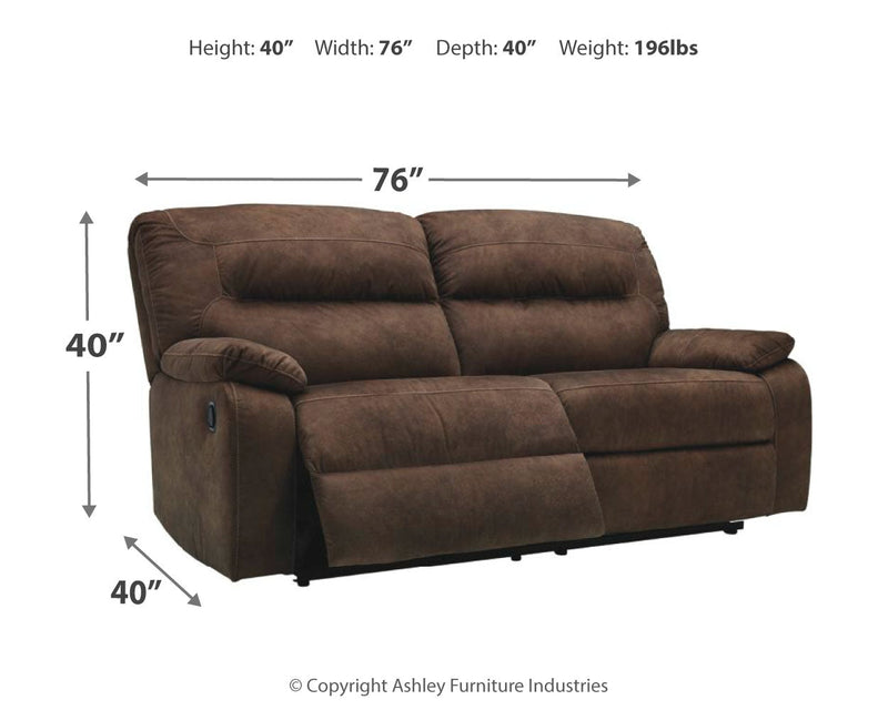 Bolzano Coffee Microfiber Reclining Sofa