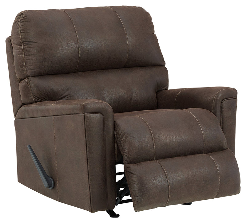 Navi Smoke Faux Leather Recliner