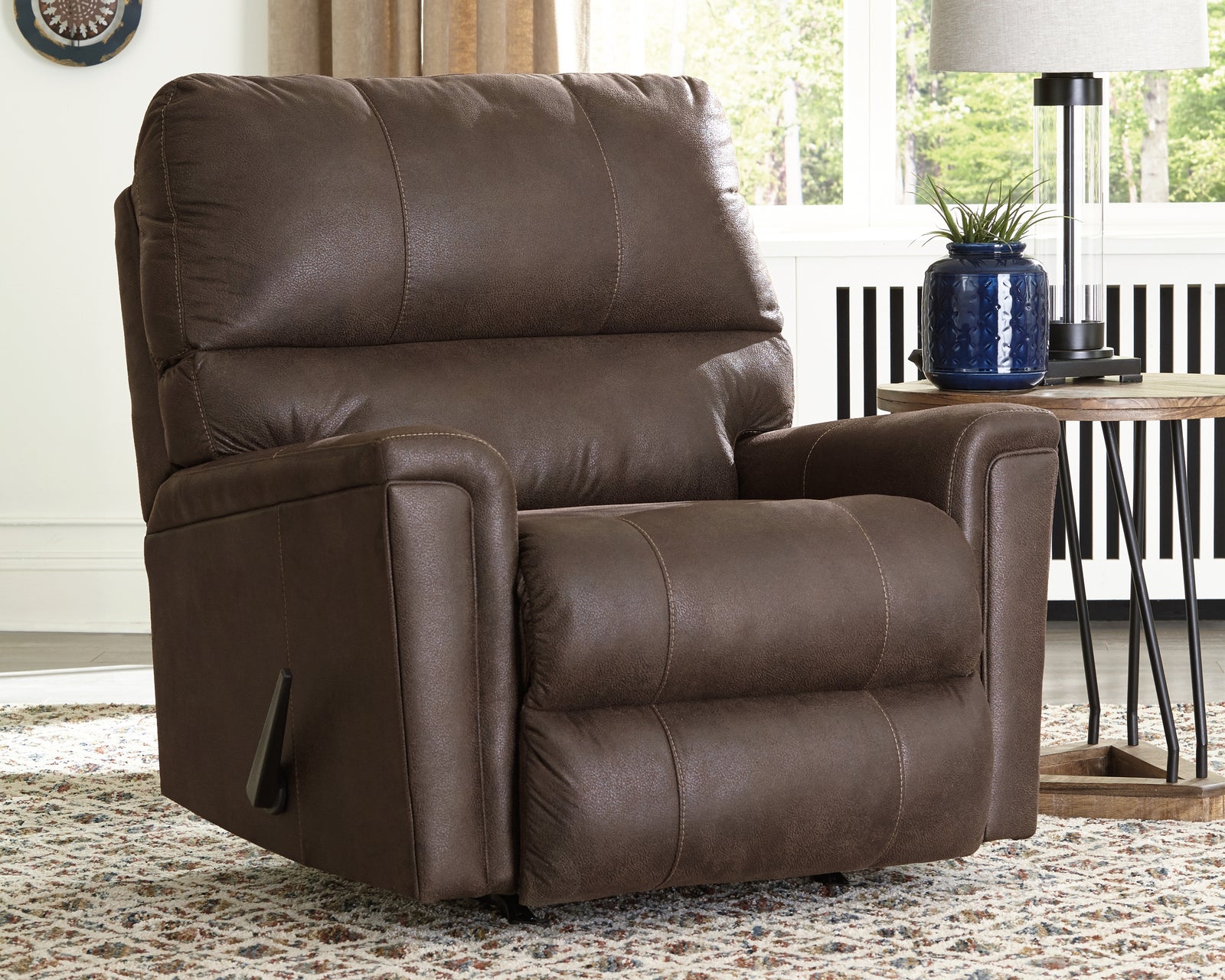 Navi Chestnut Faux Leather Recliner