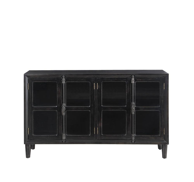 Mapleton 4 door Accent Cabinet Black