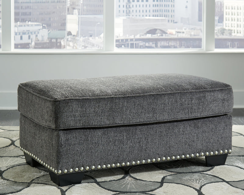 Locklin Carbon Chenille Ottoman