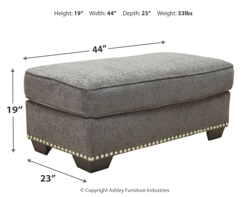 Locklin Carbon Chenille Ottoman