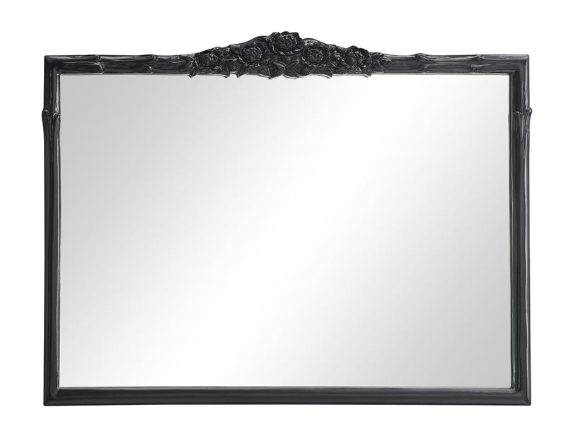 Sylvie 40 x 30 Inch French Provincial Mantle Mirror Black