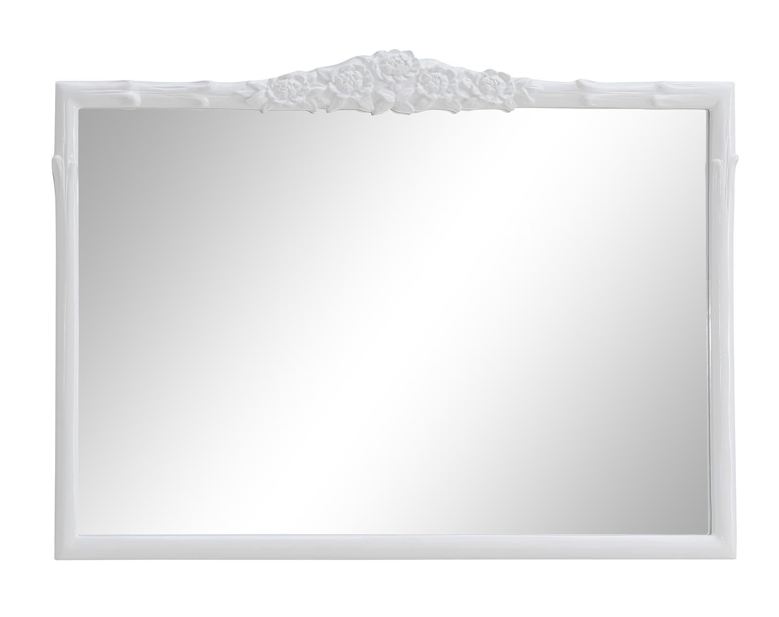 Sylvie 40 x 30 Inch French Provincial Mantle Mirror White