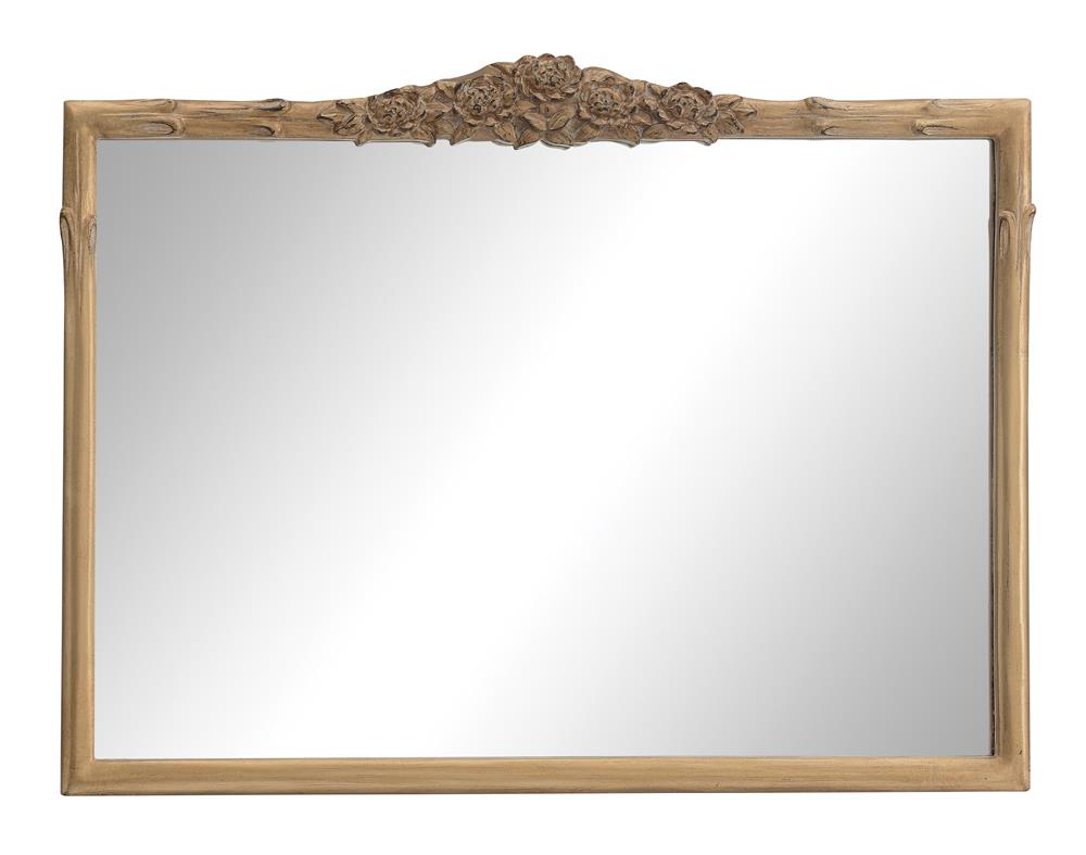 Sylvie 40 x 30 Inch French Provincial Mantle Mirror Gold