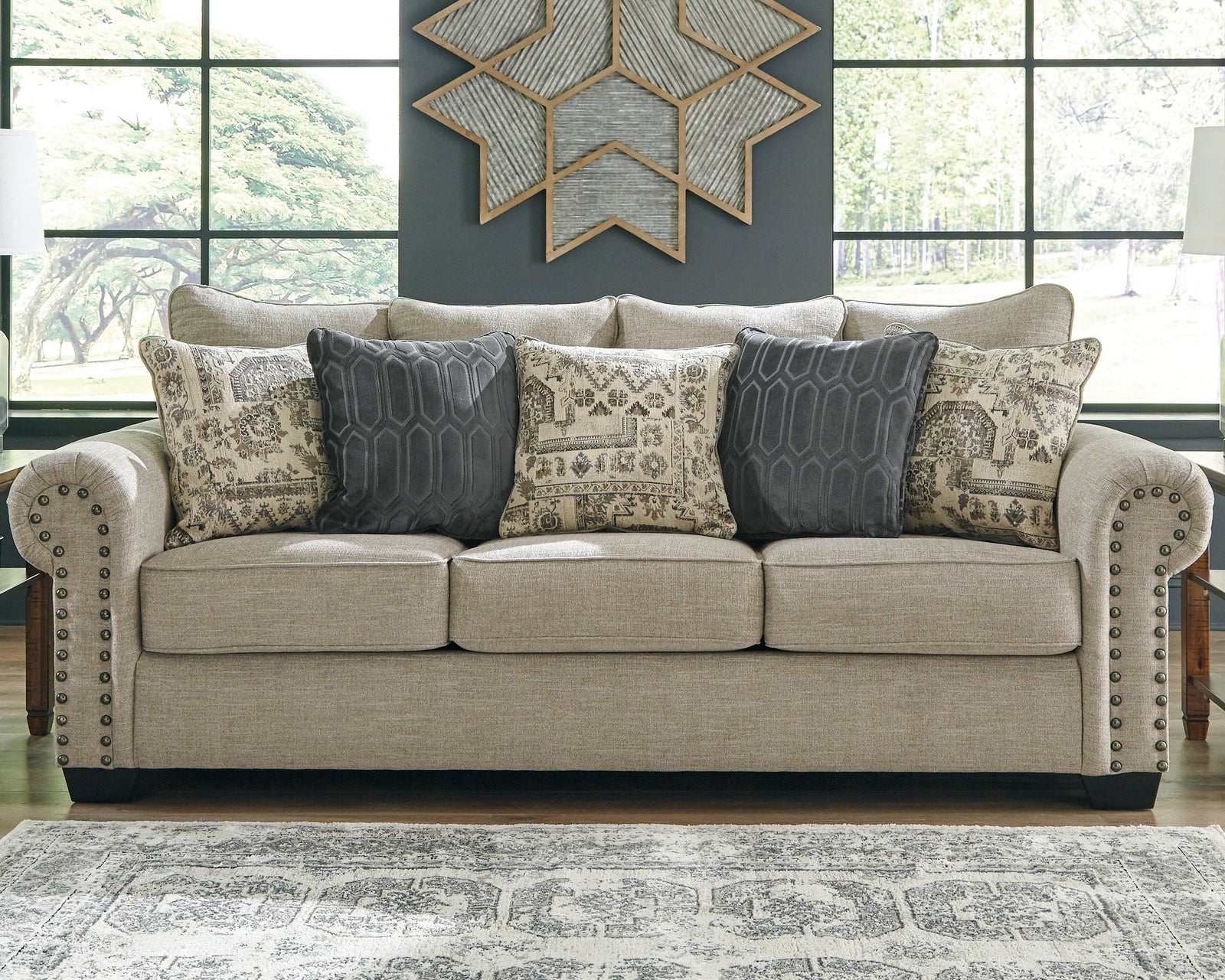 Zarina Jute Chenille Sofa