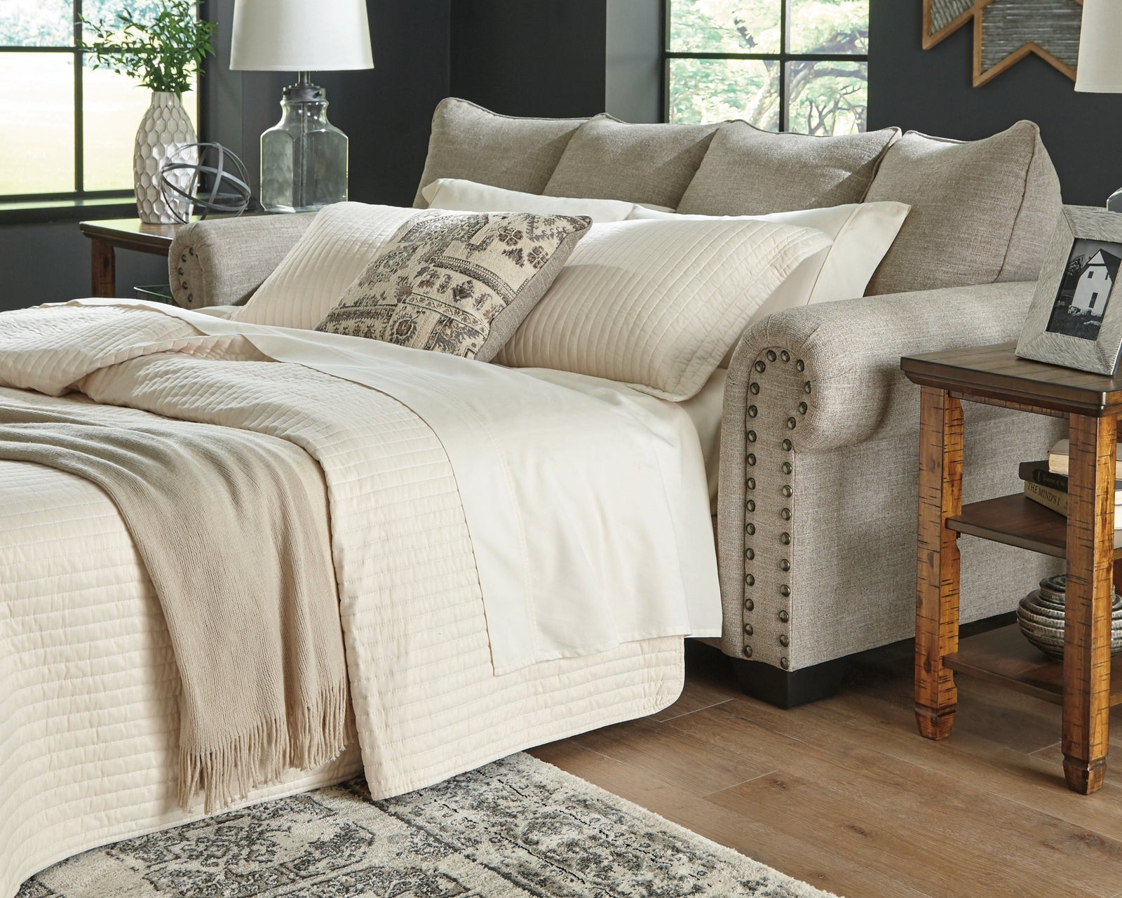 Zarina Jute Chenille Queen Sofa Sleeper