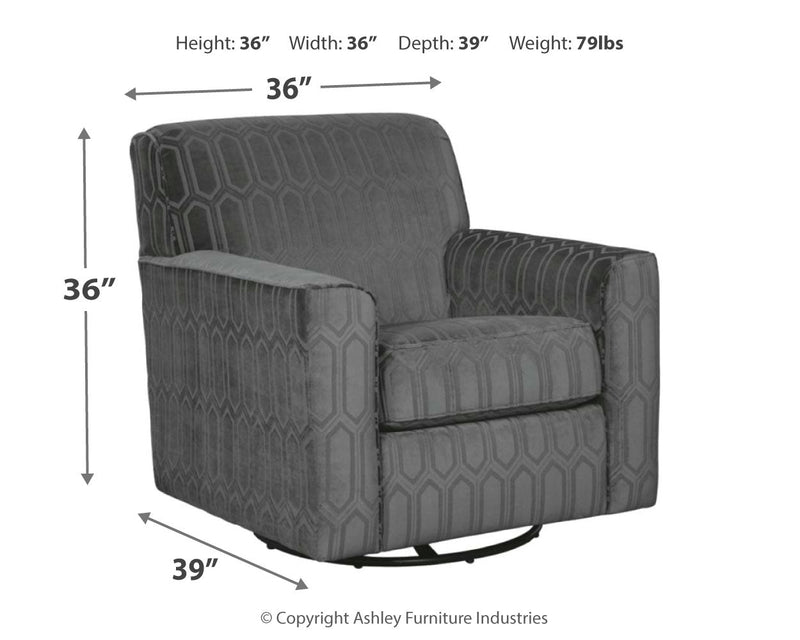 Zarina Graphite Chenille Accent Chair