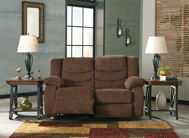 Tulen Gray Chenille Reclining Loveseat