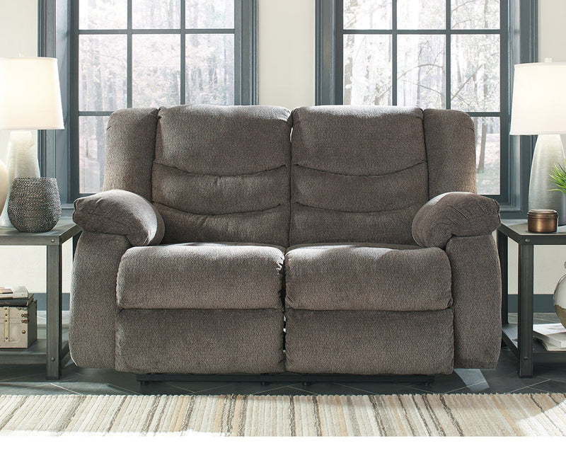 Tulen Gray Chenille Reclining Loveseat