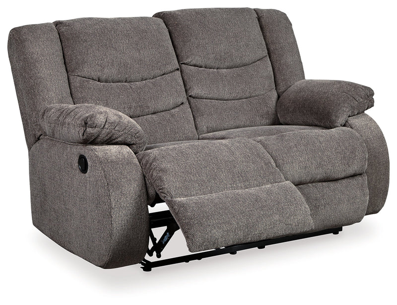 Tulen Gray Chenille Reclining Loveseat