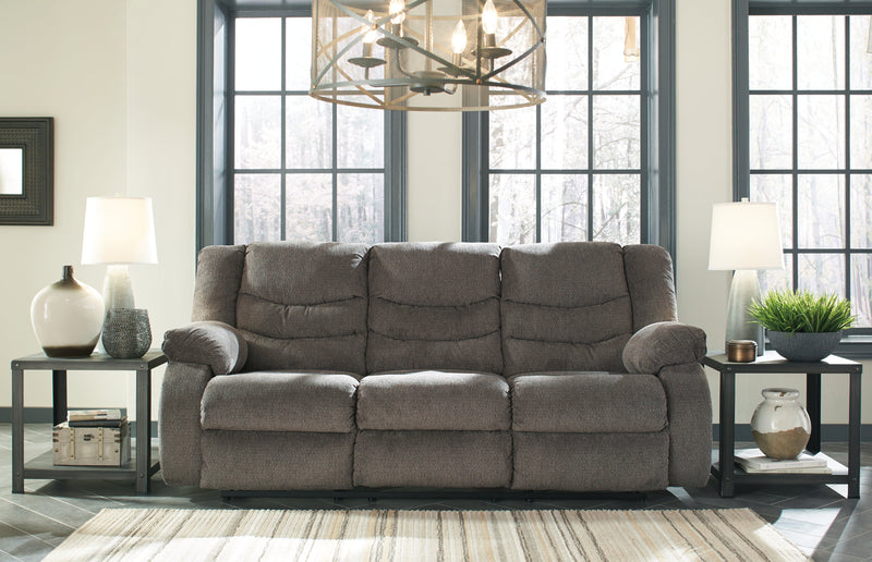 Tulen Gray Chenille Reclining Sofa