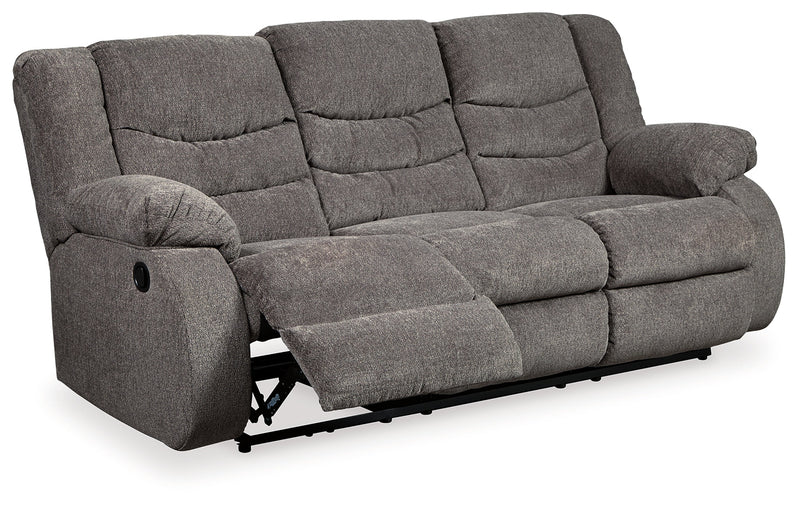 Tulen Gray Chenille Reclining Sofa