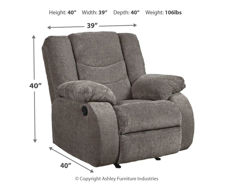 Tulen Gray Chenille Recliner