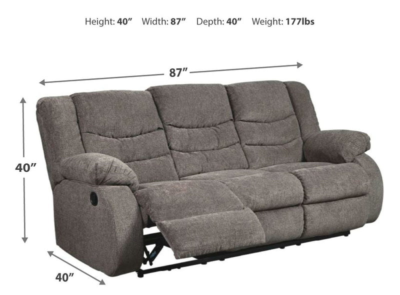 Tulen Gray Chenille Reclining Sofa