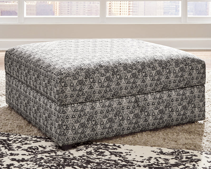 Kellway Bisque Chenille Ottoman With Storage