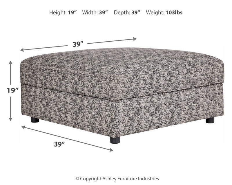 Kellway Bisque Chenille Ottoman With Storage