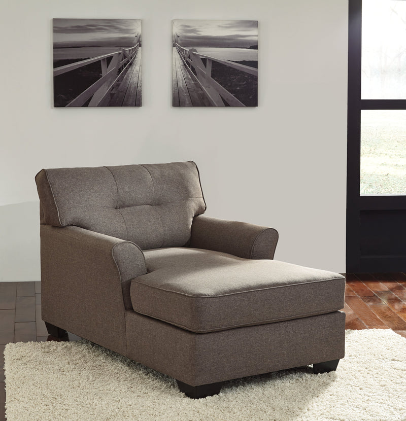 Tibbee Slate Chenille Chaise