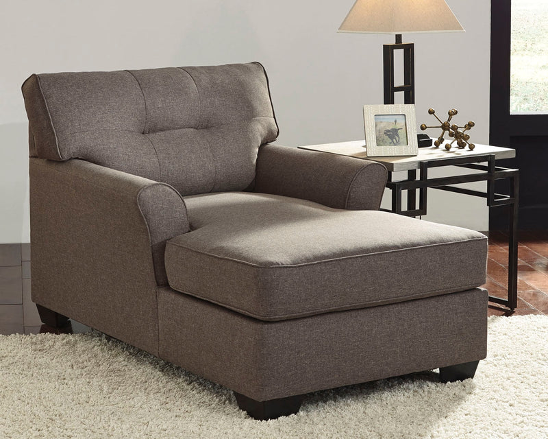 Tibbee Slate Chenille Chaise