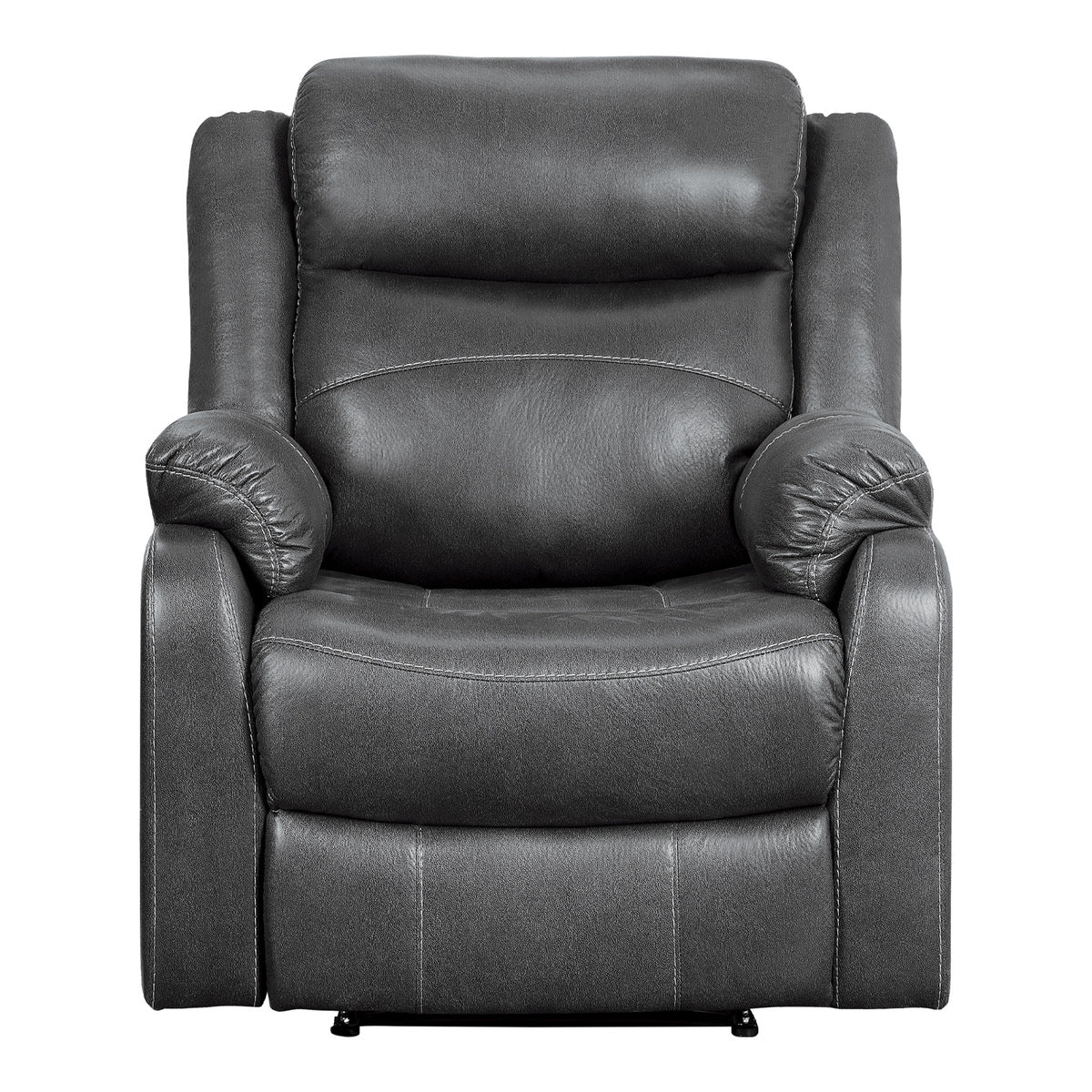 Yerba Dark Gray Solid Wood And Plywood Lay Flat Polished Microfiber Upholstered Reclining Chair